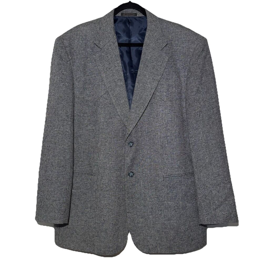 PERSONAL CHOICE Suit Jacket Sport Coat Navy Blue Silk Westen Cowboy Mens 46L